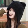 Women's Fuzzy Cat Ears Velvet Winter Hat - Warm, Knitted, Outdoor Lei Feng Style