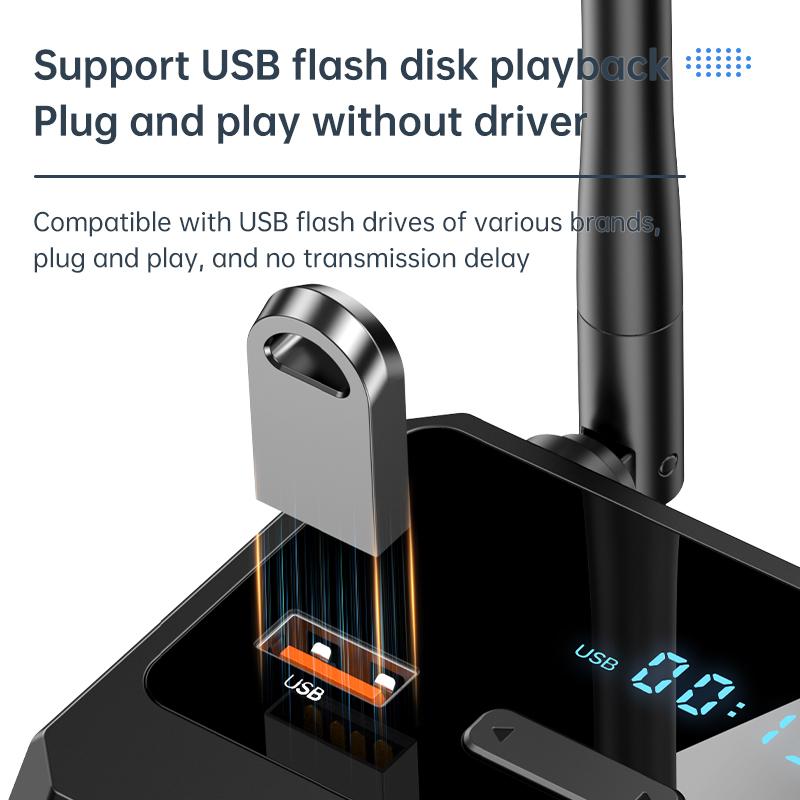 Bluetooth 5.3 audio vevő támogatás USB U-Disk Play vezeték nélküli adapter R/L 2 RCA/3.5MM AUX/optikai szálas csatlakozó autóskészlet hangszóróhoz