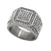 Herren Hip Hop Voll Diamant Zirkonia Ring, Vergoldeter Edelstahl und Titanstahl