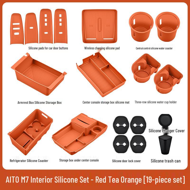 Fits 26 AITO M7/M8 Models: Central Control Wireless Charging Silicone Pad Upgrade Set