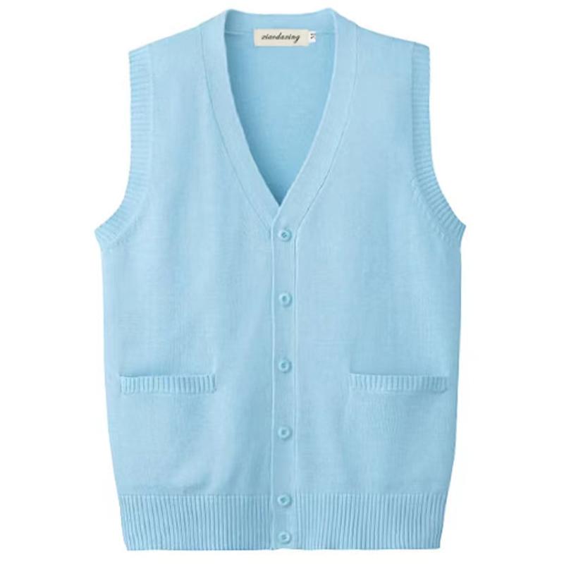 Japanese Girl College Students Sweater Waistcoat V-neck JK Uniform Knitted Cardigan Vest Campus Spring And Autumn Daily Clothes