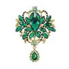 Large Crystal Rhinestone Brooch Water-drop Dangle Brooch Elegant Crystal Brooch  Evening Gown