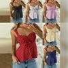 Nuovo top a pois estivo da donna, gilet a bretelline fresco e dolce