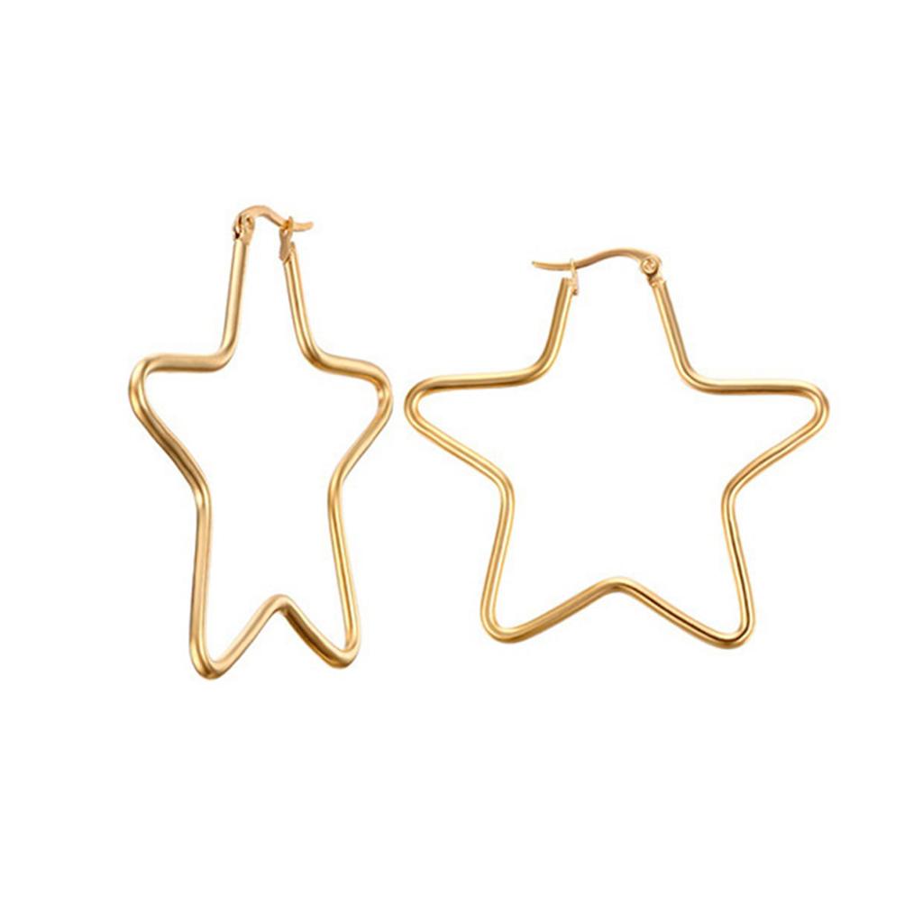 Statement Five Pointed Star Earrings Glamorous Gold or Steel Star Earrings Suitable For Bold And Daring Fashionistas
