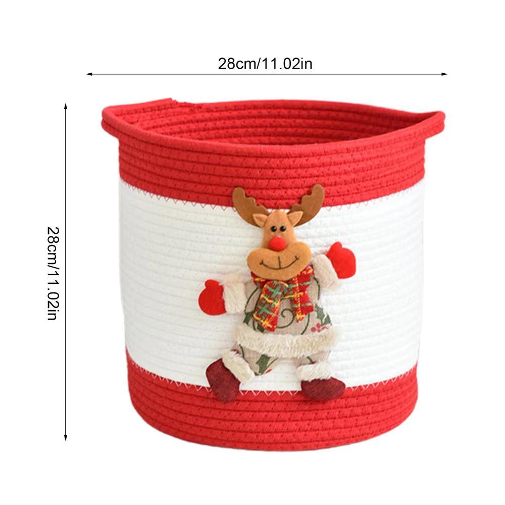 Christmas Storage Basket Laundry Rope Basket For Christmas Festive Storage Bin For Women Kids Holiday Birthday Easter Valentines