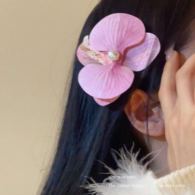 Butterfly Orchid Orchid Flower Hairpin Pearl Girl Hair Clip Cute Flower Hair Clip  Women