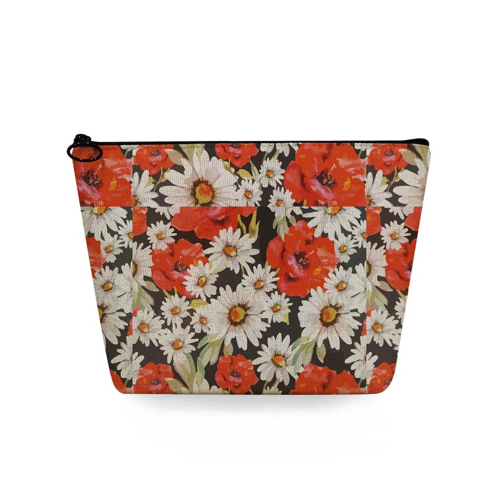 Women Flower Print Cosmetic Bag Toiletries Organize Travel Storage Case 6781