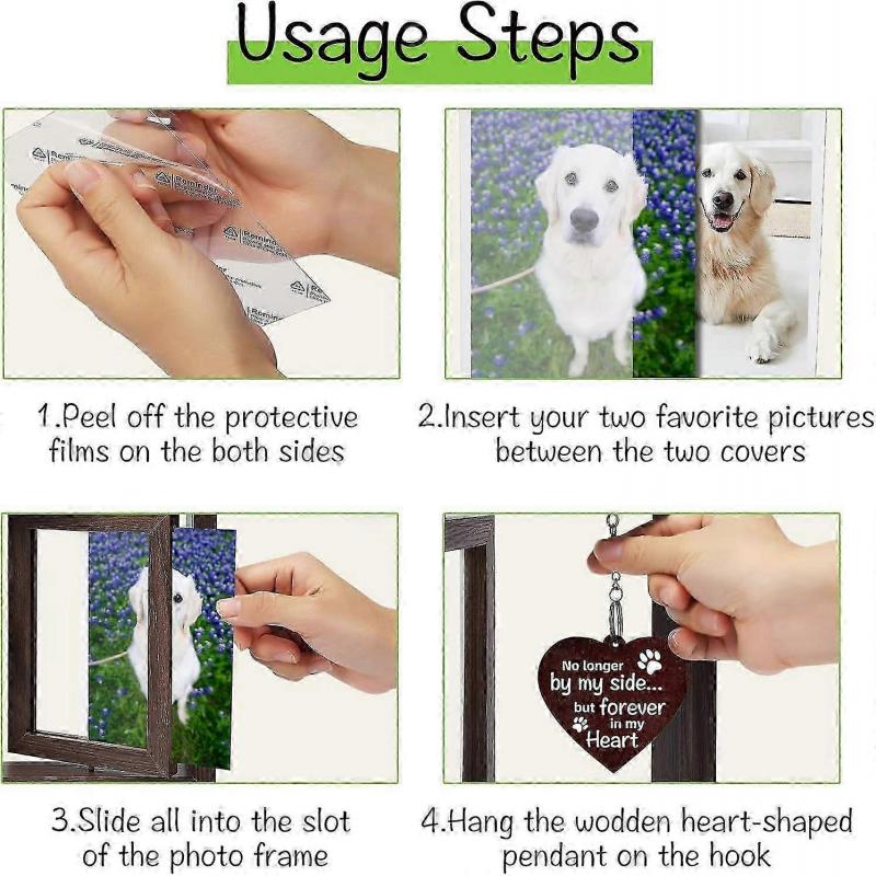 Dog Memorial Gifts for Loss of Dog Cat, Loss of Dog Sympathy Gift, Pet Remembrance Bereavement Gift, Dog in Heaven Passing Away Gift, Rotating Picture