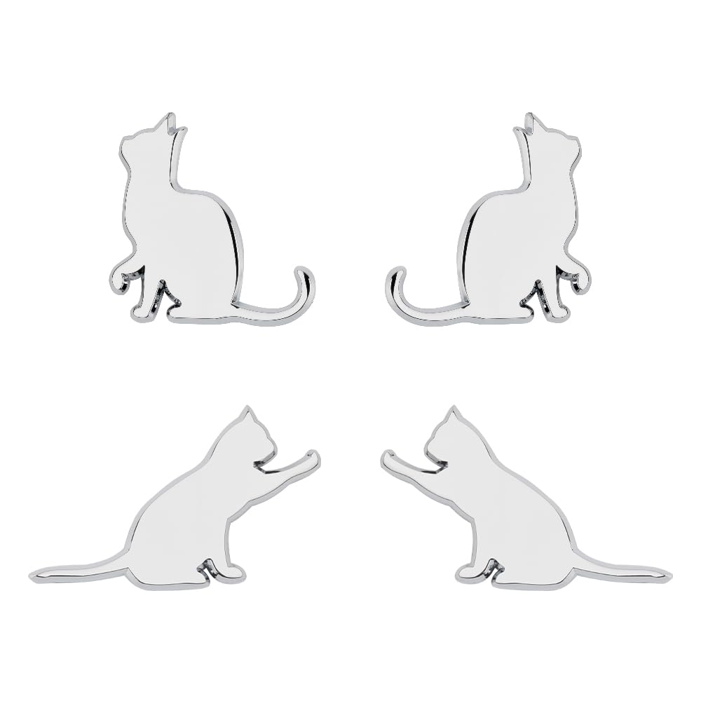 

Catland Car Emblem Cat Sticker Emblem Charm Cat Cute Stylish Plate Sticker Car Sticker B set серебряный