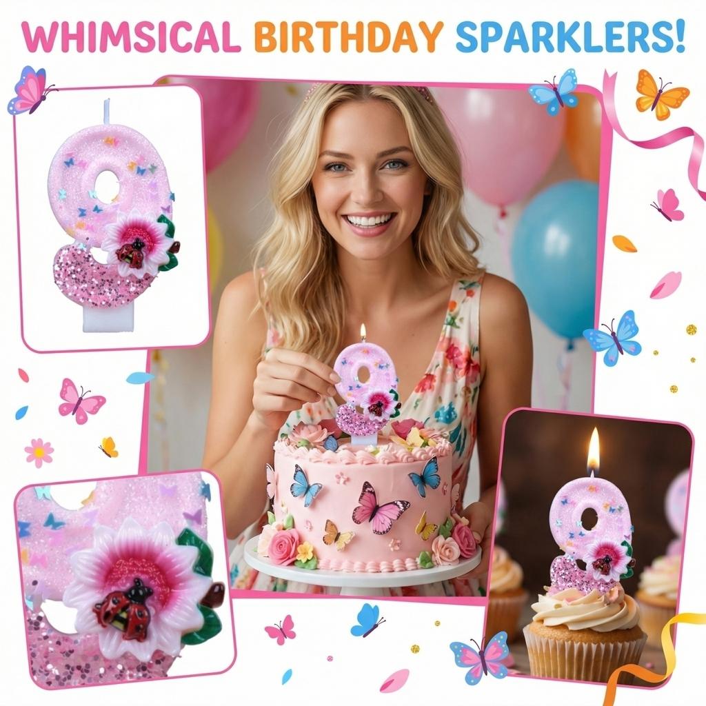 Fashion Cartoon Creative Birthday Candles Party Digital Candles