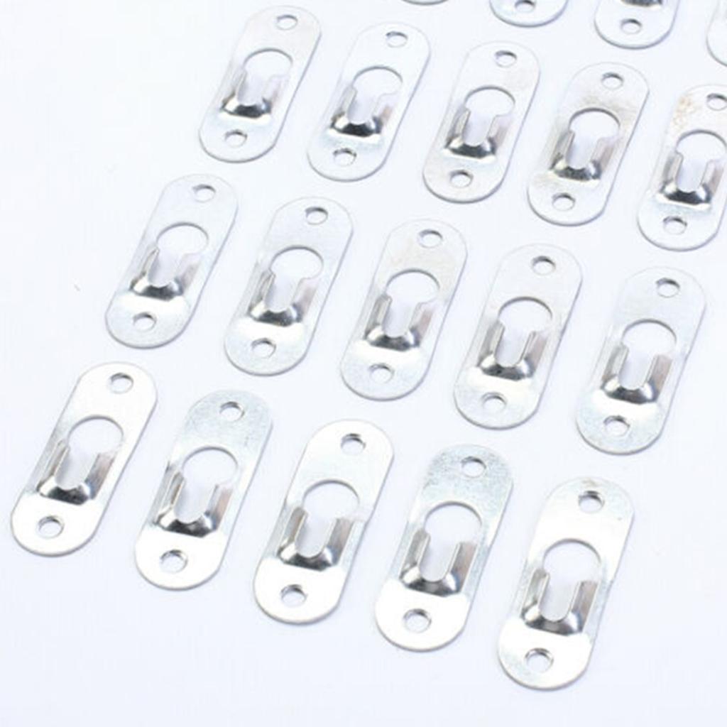 10pcs/set Heavy Duty Keyhole Picture Frame Hangers Two Hole Hanging Bracket Plate Metal Mounting Shelves Cabinets Hangers