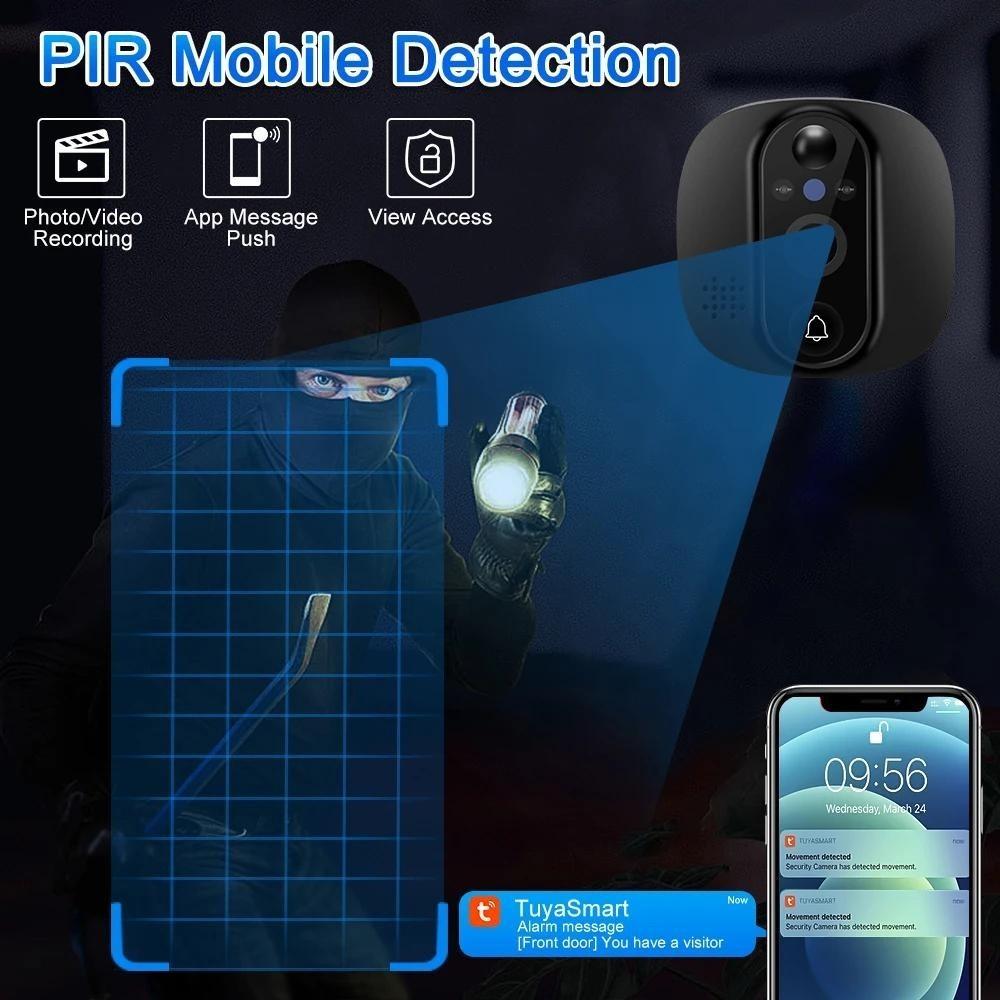 4,3-calowy WiFi Wizualny Domofon Dzwonek do Drzwi 1080P HD WlFl Noktowizja Dzwonek do Drzwi Inteligentny Czujnik Ruchu PIR Kamery do Drzwi