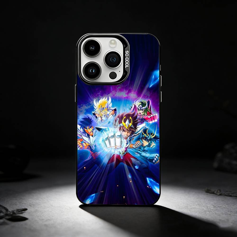 S-Saint Seiya Knights Zodiac Phone Case For iPhone 17,16,15,14,13,12,11 Plus,Pro Max,XS,Colored Silver Phone Case