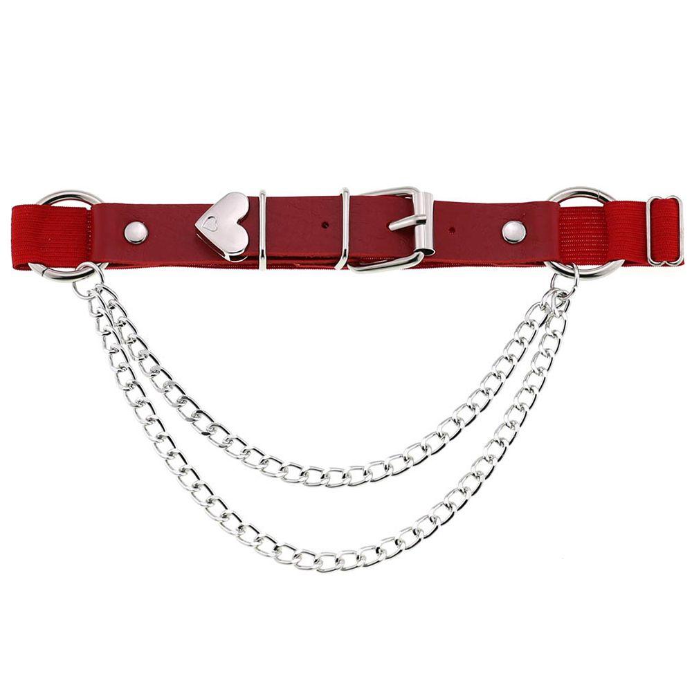 

Belt Chain Thigh Ring Leg Harness PU Leather Fashion Accessories Heart Garter Belt Women Suspenders