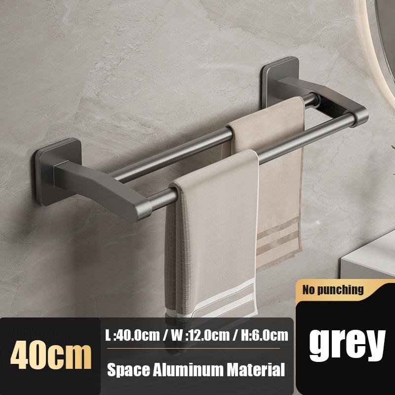 Self-adhesive Home Bathroom Towel Rack Holder Without Drilling Wall Mount Towel Shelf Kitchen Bathroom Accessories Towel Hanger