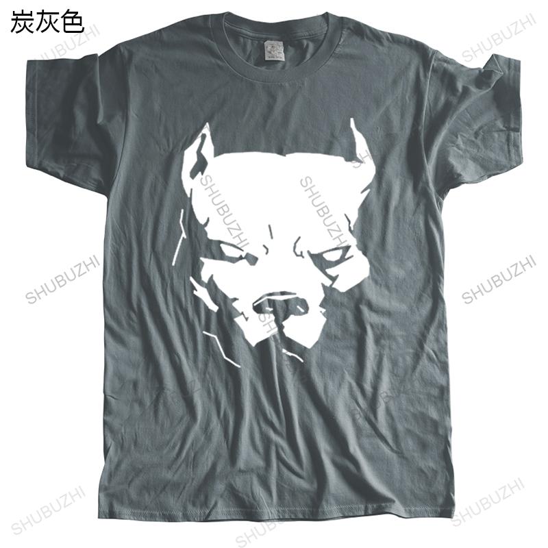 Fashion  PITBULL American Pit Bull Spiked Dog Collar Mens streetwear T-Shirts Size Men T Shirt Print Cotton Short Sleeve