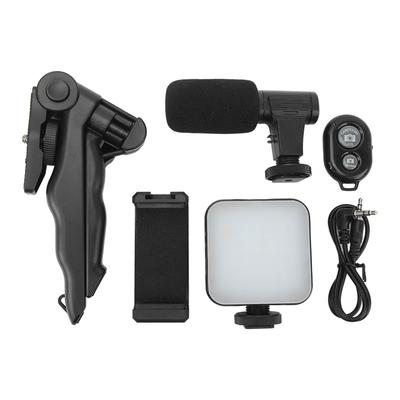 LED Video Light On Camera Accessories Kit Bundle Includes LED Fill Light Phone Clip Tripod