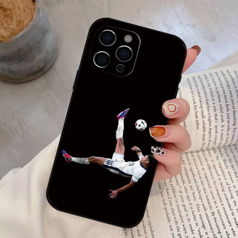 Football J-Jude B-Bellinghams   Phone Case For iPhone 17, 16,15,14,13,12,11 Plus,Pro Max, Others Soft Black Cover