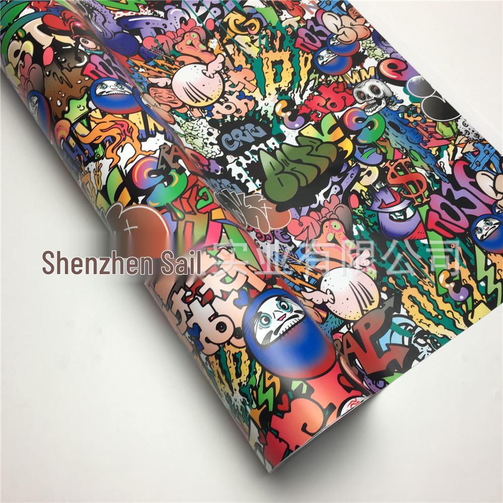 Exclusivas Pegatinas Envolventes de Grafiti Camuflaje Blanco y Negro para Coche y Motocicleta para Personalización Personalizada