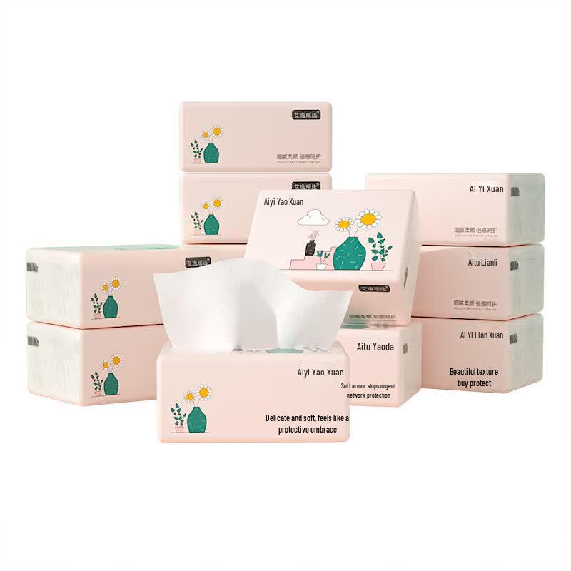 Aiyi Yaoxuan Pink Life Virgin Wood Pulp Soft Tissues, 200 Sheets x 12 Packs