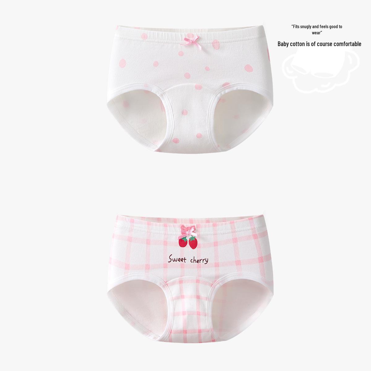 

Girls Pure Cotton Class A Triangle Underwear for Children 6-12 Years - Fall/Winter, Comfortable Fit. M for 15-25 jin, 85-100 cm