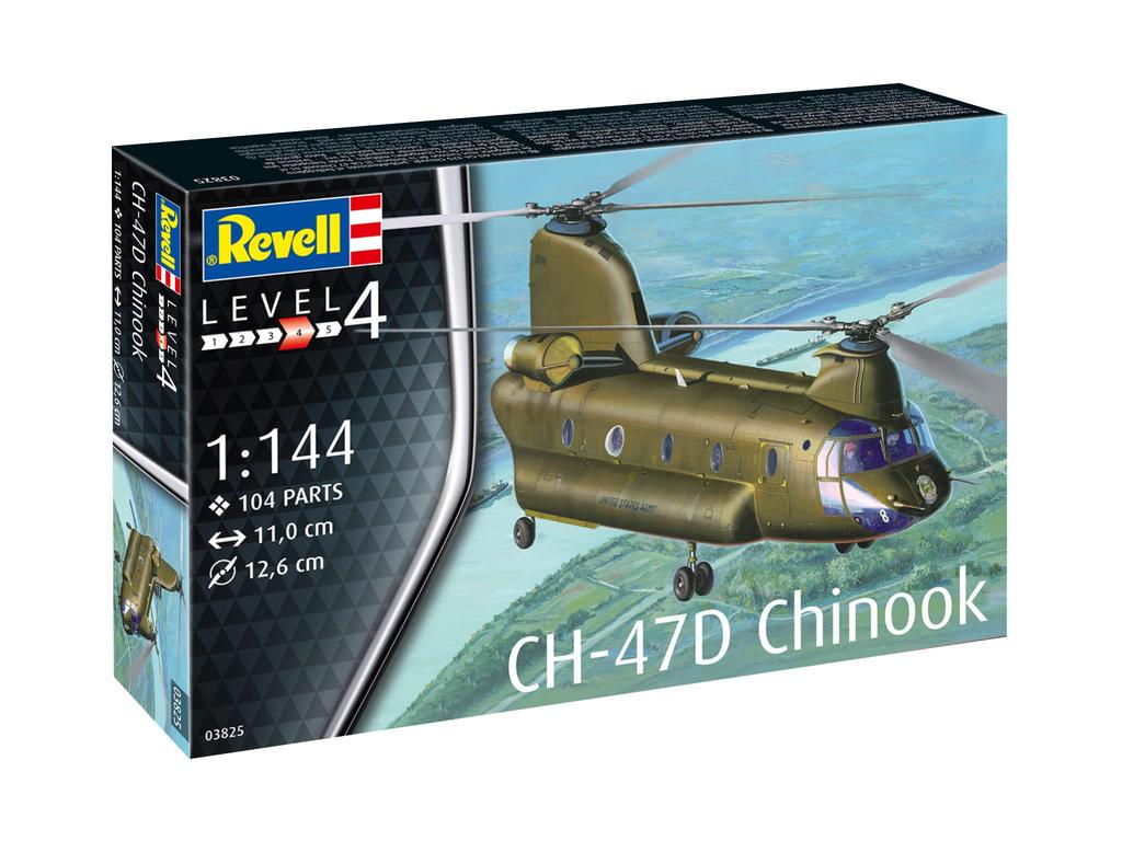Revell scale US Army Chinook plastic model model molded in color 1/144 CH-47D kit, 03825,