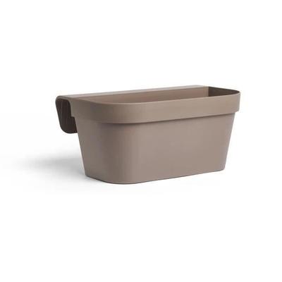 Planter + Hook Balcony STAR - Plastic - Taupe - Rectangular - 50x21xH23cm - 100% Recyclable - Garden ID