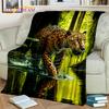 Beast Tiger Lion Leopard Animal Wildlife Cartoon Blanket,Soft Throw Blanket for Home Bedroom Bed Sofa Picnic Cover Blanket Kids