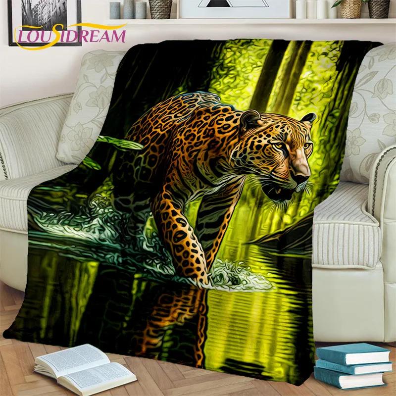 Beast Tiger Lion Leopard Animal Wildlife Cartoon Blanket,Soft Throw Blanket for Home Bedroom Bed Sofa Picnic Cover Blanket Kids
