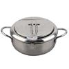 Stainless Steel Deep Fryer Pot with Lid with Thermometer Frying Pan 2.2L Durable Tempura Pot Induction Cooker/Gas Fire