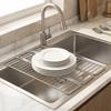 Adjustable Sink Dish Drying Rack Rust‑Resistant Over Sink Drain Mat  for Kitchen