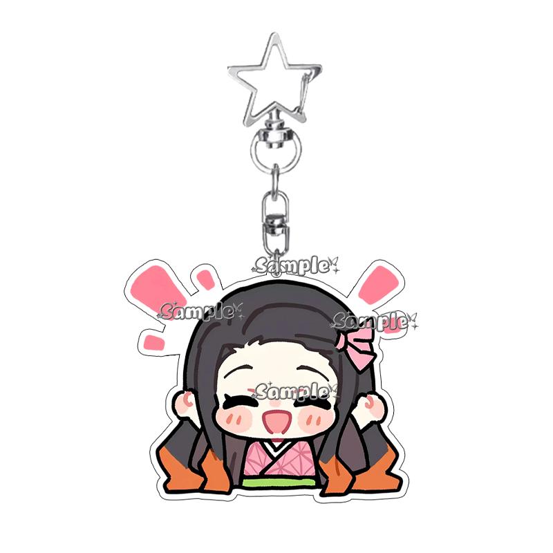 Cartoon Tsuyuri Kanawo Shinobu Excitement Fashion Anime Characters Acrylic Keychain Decor Charm Ornaments Car Key Ring Gifts Toy
