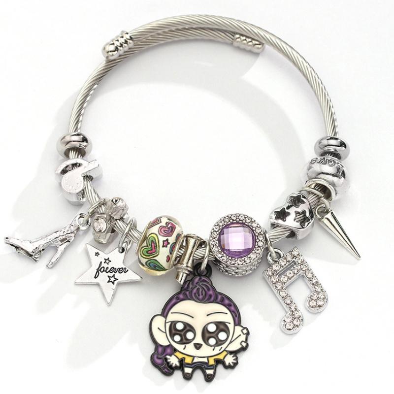 Demon Hunters Rumi Zoey Mira Crow Beaded Charms Bracelet Women Fashion Accessories Girl Cute Anime Adjustable Chain Bangle