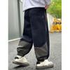 Spring Autumn Fashion Splicing Style Boys Pants Loose Patchwork Sport Overalls Cargo Trousers