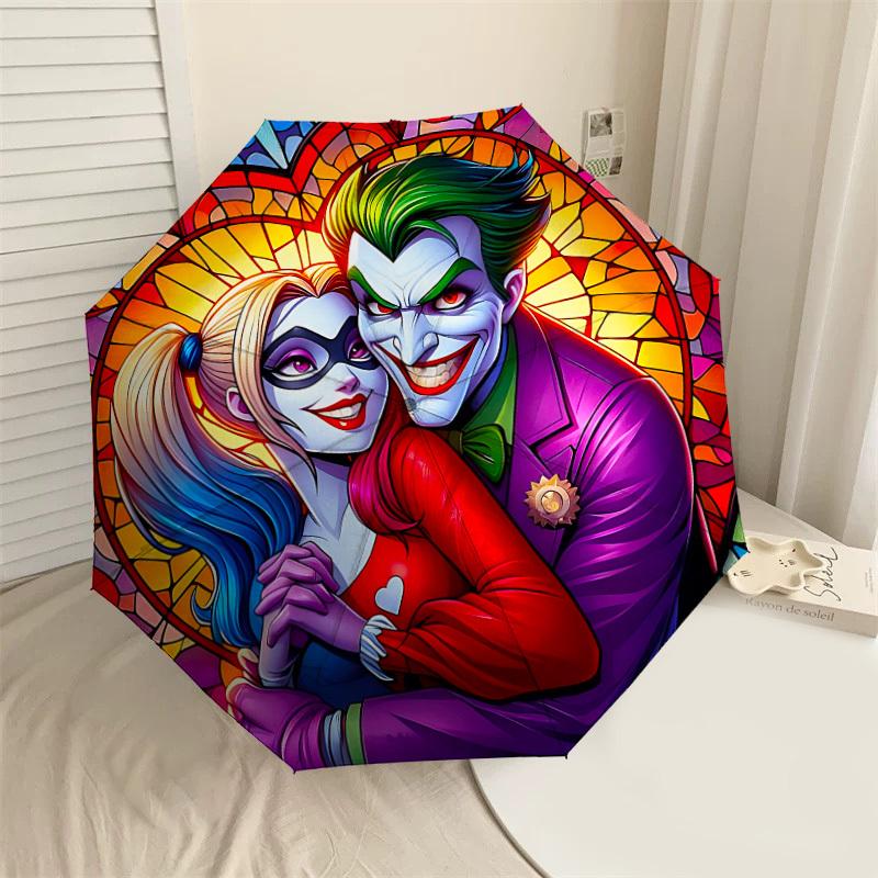 1PC Warner Harley Quinn Joker Umbrella-8-Rib Reinforced, Automatic Open, Lightweight-A94