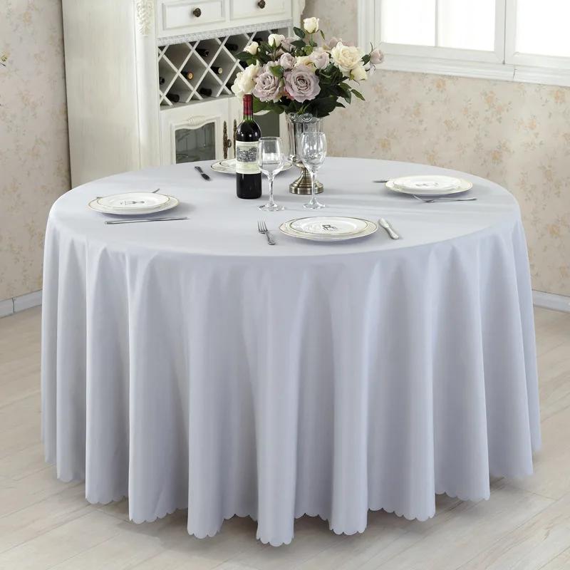 Solid Round Polyester Tablecloth for Wedding Banquet Birthday Party Holiday Celebration Hotel Event Decoration