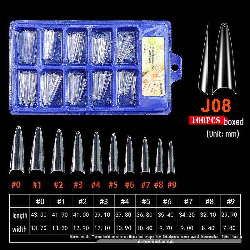 XXL Ultra-Long Seamless Transparent Nail Art Tips & Stickers, Full/Half Cover, Ultra-Thin Nail Extensions.