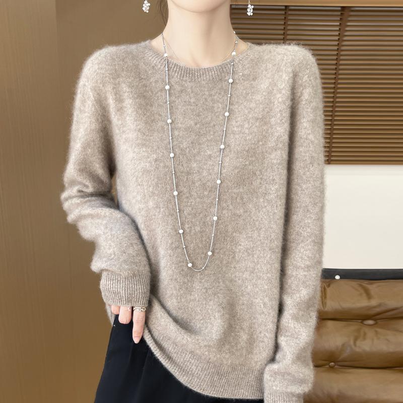 Women's Cashmere Sweater Qinghe Cashmere 30% Cashmere 70% Wool Autumn and Winter Pullover Warm and Fashionable