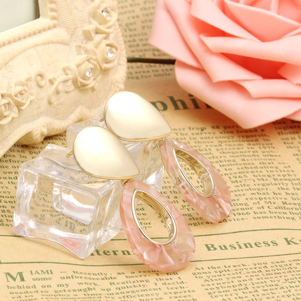 Girl All Matching Drop Water Oval Earrings Long Style Retro Earrings