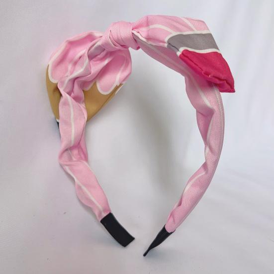 Women Hair Hoop Bright Yellow Pencil Design Bow Decor Hair Clip Back to School Student Teacher Hair Accessories