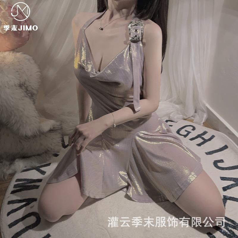 Sex Underwear Solid Color Colorful Sexy Fashion Temperament Waist Slim Back Neck Dress Suspender