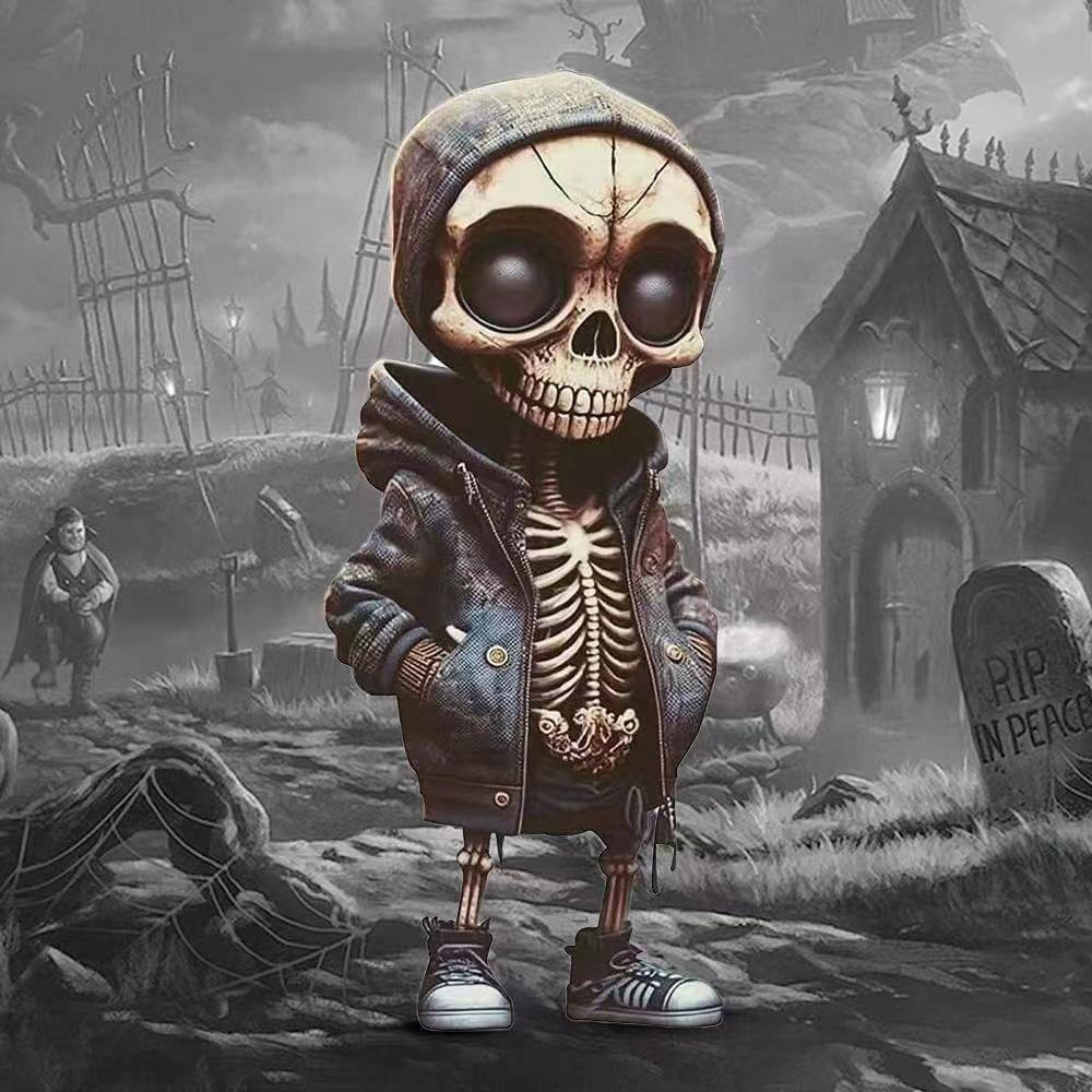 4 Styles Figurine Squelette Cool Poupée Squelette d'Halloween Ornement, Modèle Décoration Squelette Halloween Accessoire Halloween