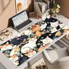 Kawaii Cartoon Cat Large Desk Mat, Black and White Cats Mouse Pad Non-Slip Rubber Keyboard Pad Laptop Office Gaming Table Decor