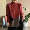 Sweater Women Autumn Winter Thickened Warm Knitted Stretchy Long Sleeve Oversized Top High-neck sweater