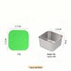 Stainless Steel Sauce & Salad Container with Silicone Lid, 60/180ml, Leakproof Square Design