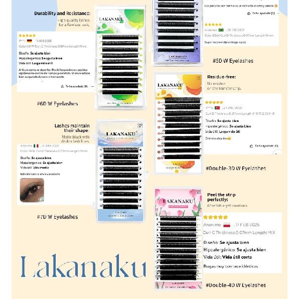 LAKANAKU 6trays/set Fio YY Eyelash Extensions YY Lashes Natural Soft Volume Brasileiro Premade Fans Cilios