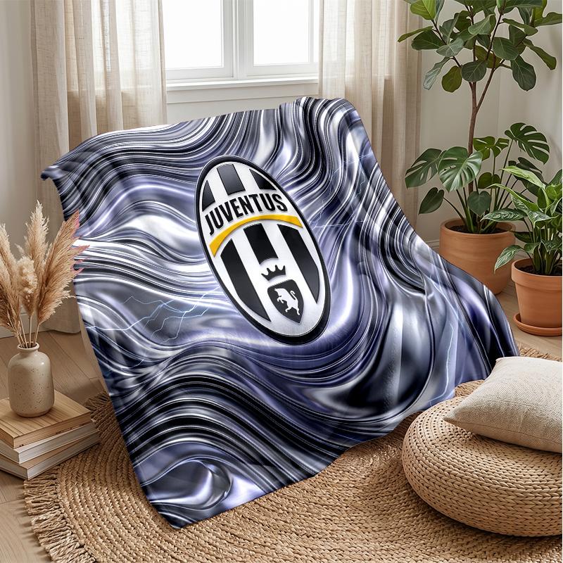 Coperta a tema Juventus FC Morbida coperta in flanella Coperta morbida tipo plaid Coperta accogliente per divano e letto per arredamento domestico