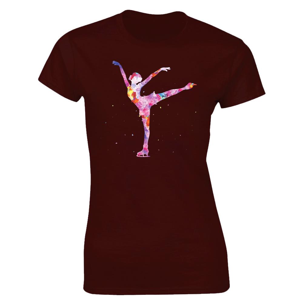 Unisex Funny Beautiful Ice Figure Skater Girl T Shirts Graphic Streetwear Short Sleeve Birthday Gifts Skating T-shirt Unisexs Clothing