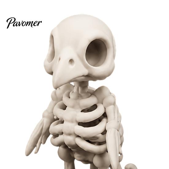 Personalized Gothic Interior Decor 3D Printed Vulture Skeleton Figurine,Spooky Bird Skull Statue, Mini Realistic Model Micro Landscape Ornament