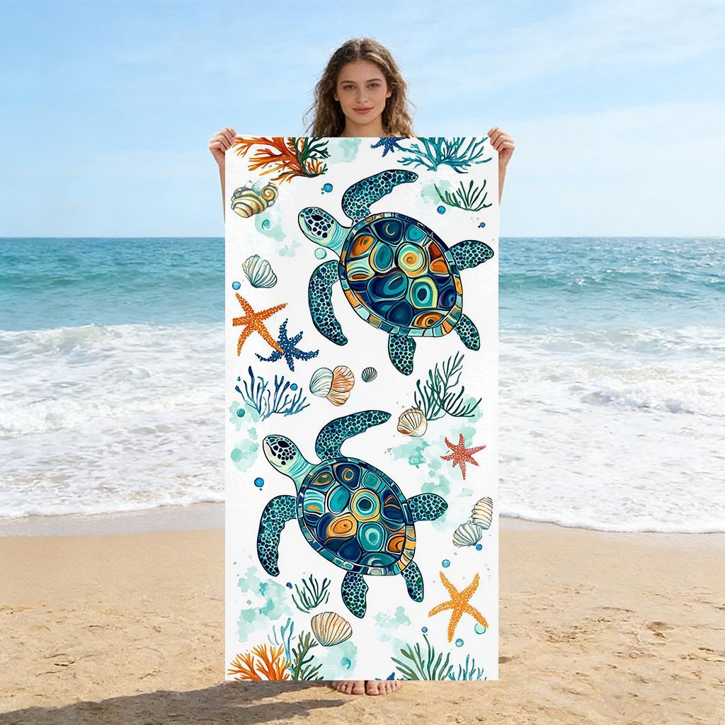 Fresh Sea Turtle Beach Towel Quick-Drying Small To Large Bath Towel For Beach Pool Yoga Gym Home Travel Towel Gift for Friend